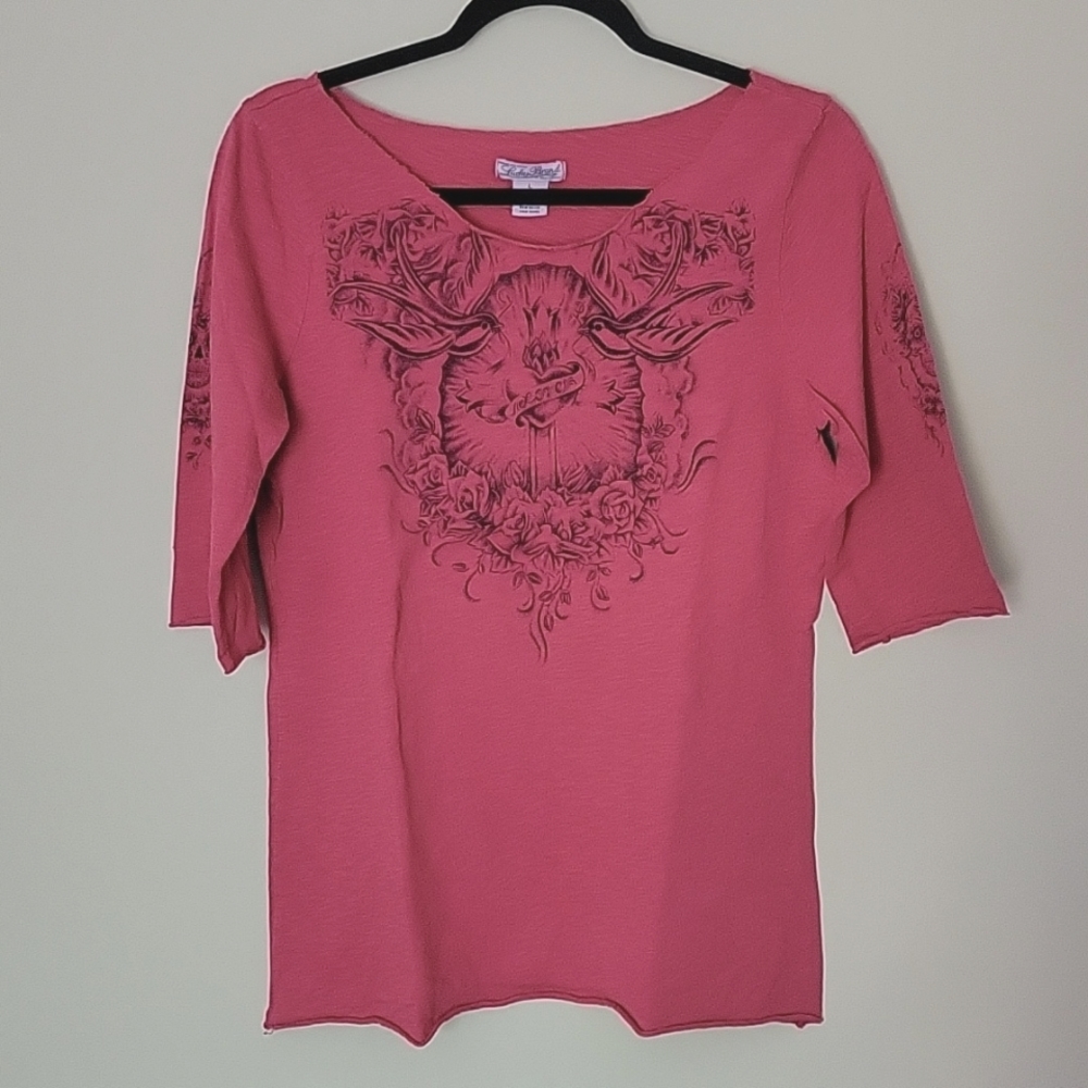 Lucky Brand tattoo print top size large
